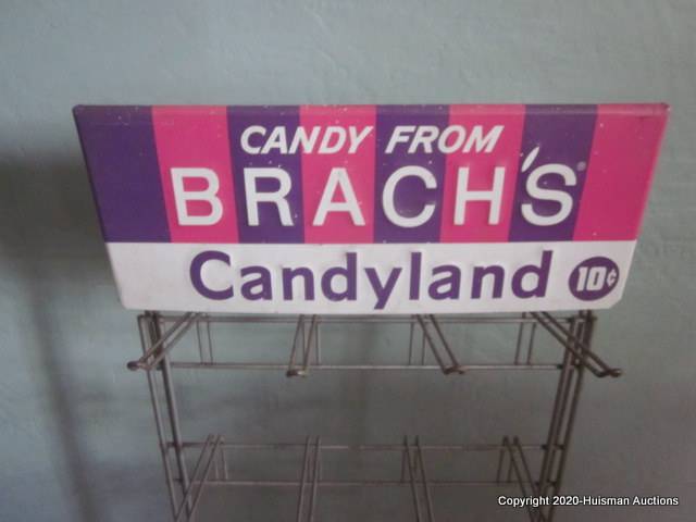 Rare Vintage Brach's Candyland Candy 30 Cents Store Display Sign Rack 