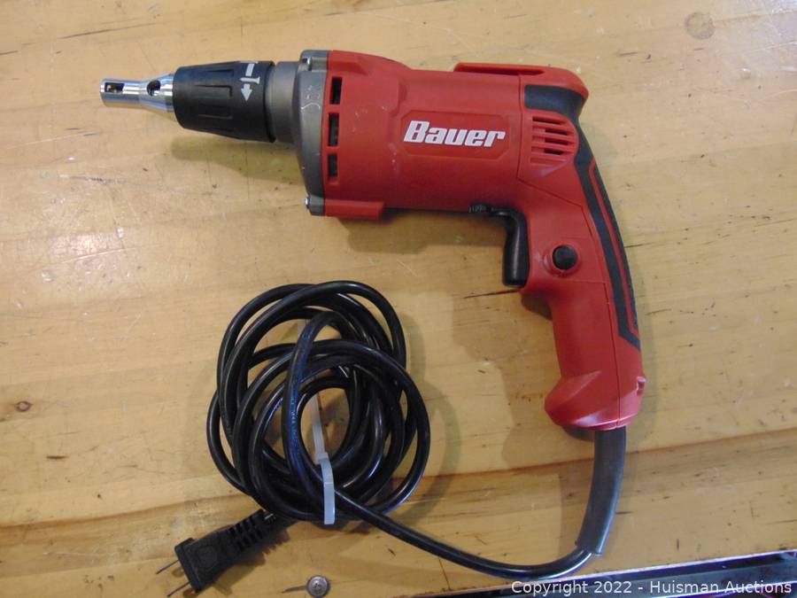 BAUER 5 Amp Variable Speed Drywall Screwdriver with Adjustable Nosepiece Auction Huisman Auctions