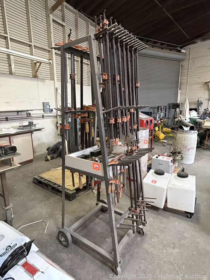 (Approx. 50) Cabinet Clamps w/ Rolling Cart