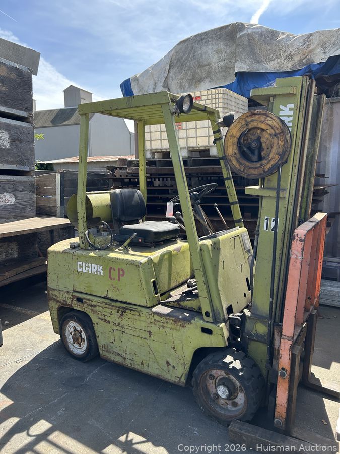 Clark C500 Forklift, 4,400 lb Capacity (Needs Starter to Run, No Propane Tank)