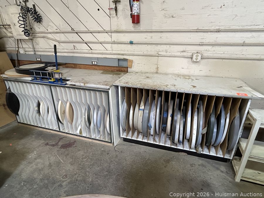 (2) Cabinets w/ Edge Banding Material & Cutter