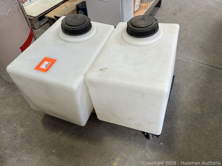 (2) New 16-Gallon Square Poly Tanks