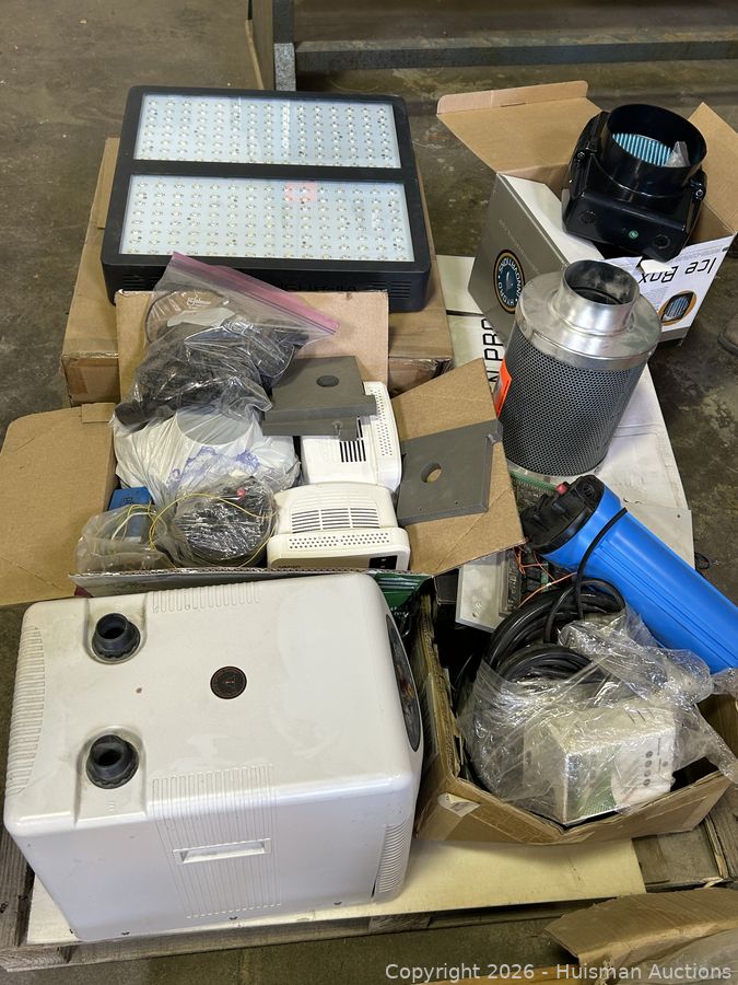 Grow Room Equipment: LED Lights, Tub Cooler, Humidifier & Parts (Grow Room Lot 196)